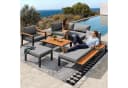 KLAM HOME Gartenlounge-Set Grau Modular Metallrahmen Akazie Bild 2