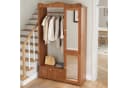 KLAM HOME Garderobenschrank Eiche mit Ganzkörperspiegel & Kleiderständer Bild 5