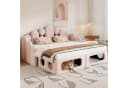 KLAM HOME Schlafsofa 2-in-1 Rosa mit Haustierbett & Lattenrost Bild 2
