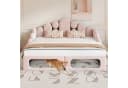 KLAM HOME Schlafsofa 2-in-1 Rosa mit Haustierbett & Lattenrost Bild 4