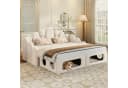 KLAM HOME Schlafsofa 2-in-1 Rosa Samt mit Haustierbett Bild 5