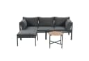 KLAM HOME Gartenlounge-Set Grau Eckgarnitur mit Glastisch Bild 1