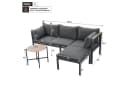 KLAM HOME Gartenlounge-Set Grau Eckgarnitur mit Glastisch Bild 3