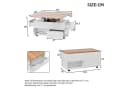 KLAM HOME Couchtisch 100x50x52 cm mit 4 Rollen, höhenverstellbar, weiß Bild 3