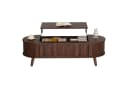 KLAM HOME Höhenverstellbarer Couchtisch Nussbaum-Optik mit Stauraum Bild 1