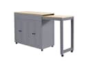 KLAM HOME Ausziehbarer Bartisch mit Stauraum 118-180x50x94cm Weiß Bild 1