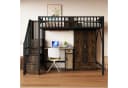 KLAM HOME Hochbett mit integriertem Kleiderschrank und Aufbewahrungsleiter Bild 4