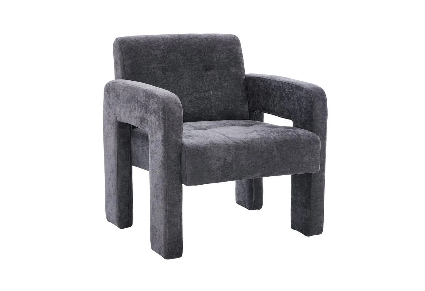 KLAM HOME Sessel Modern Minimalistisch Chenille Beige