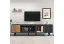 KLAM HOME TV Lowboard Grau Holzmaserung 200cm bis 90 Zoll Klapptür Bild 4