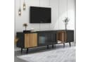 KLAM HOME TV Lowboard Grau Holzmaserung 200cm bis 90 Zoll Klapptür Bild 5