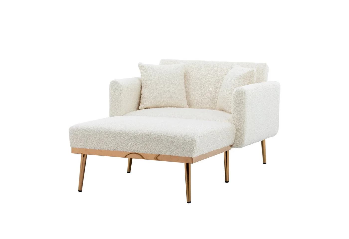 KLAM HOME Schlafsofa Modernes Relaxsessel Weiß Verstellbare Rückenlehne