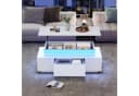 KLAM HOME Höhenverstellbarer Couchtisch LED Beleuchtung Weiß Bild 4
