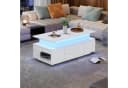 KLAM HOME Höhenverstellbarer Couchtisch LED Beleuchtung Weiß Bild 5