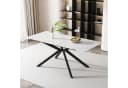 KLAM HOME Esstisch Erweiterbarer Tisch Mit Automatischem Auszug Schwarz Weiß Bild 2