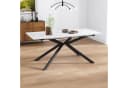 KLAM HOME Esstisch Erweiterbarer Tisch Mit Automatischem Auszug Schwarz Weiß Bild 5