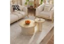 KLAM HOME Couchtischset 2-tlg. Rund Naturholz Bild 1
