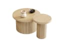 KLAM HOME Couchtischset 2-tlg. Rund Naturholz Bild 2