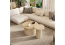 KLAM HOME Couchtischset 2-tlg. Rund Naturholz Bild 5