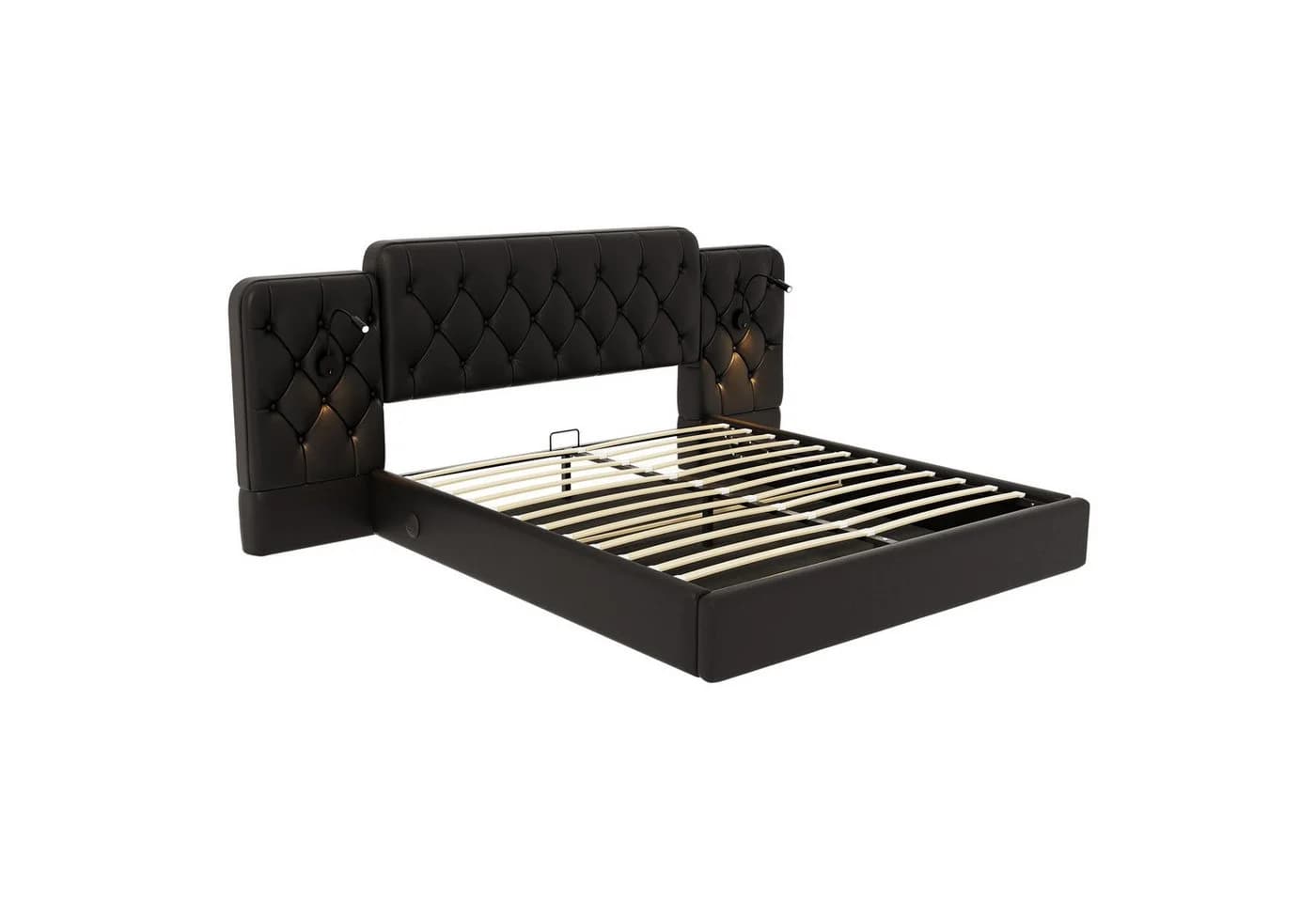 LVHOM Boxspringbett 180x200 cm Kunstleder Metallrahmen