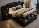 LVHOM Boxspringbett 180x200 cm Kunstleder Metallrahmen Bild 2