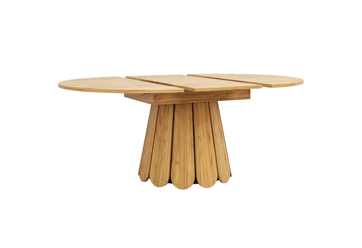 KLAM HOME Ausziehbarer Esstisch Braun Massivholz-Optik - Bild 2