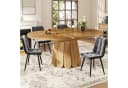 KLAM HOME Ausziehbarer Esstisch Braun Massivholz-Optik Metallgestell Bild 1
