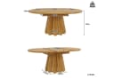 KLAM HOME Ausziehbarer Esstisch Braun Massivholz-Optik Metallgestell Bild 3