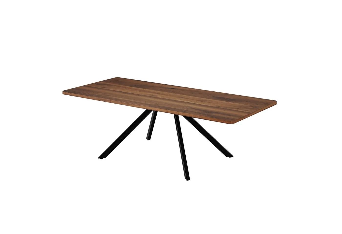KLAM HOME Esstisch Ausziehbar 160-240 cm Nussbaum Optik Metallbeine