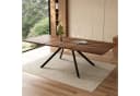 KLAM HOME Esstisch Ausziehbar 160-240 cm Nussbaum Optik Metallbeine Bild 2