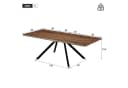 KLAM HOME Esstisch Ausziehbar 160-240 cm Nussbaum Optik Metallbeine Bild 3