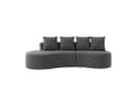 KLAM HOME 4-Sitzer Sofa Beige Leinenstoff mit Tassenhalter Bild 1
