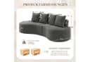 KLAM HOME 4-Sitzer Sofa Beige Leinenstoff mit Tassenhalter Bild 3