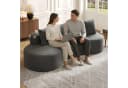 KLAM HOME 4-Sitzer Sofa Beige Leinenstoff mit Tassenhalter Bild 4