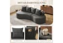 KLAM HOME 4-Sitzer Sofa Beige Leinenstoff mit Tassenhalter Bild 5