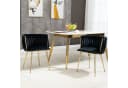 KLAM HOME Samt-Esstuhl-Set 2er mit goldenen Metallbeinen Schwarz Bild 1
