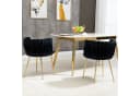 KLAM HOME Samt-Esstuhl-Set 2er mit goldenen Metallbeinen Schwarz Bild 5