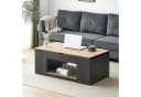 KLAM HOME Couchtisch 120x50x56 cm Grau mit Stauraum Bild 1