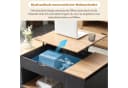 KLAM HOME Couchtisch 120x50x56 cm Grau mit Stauraum Bild 5