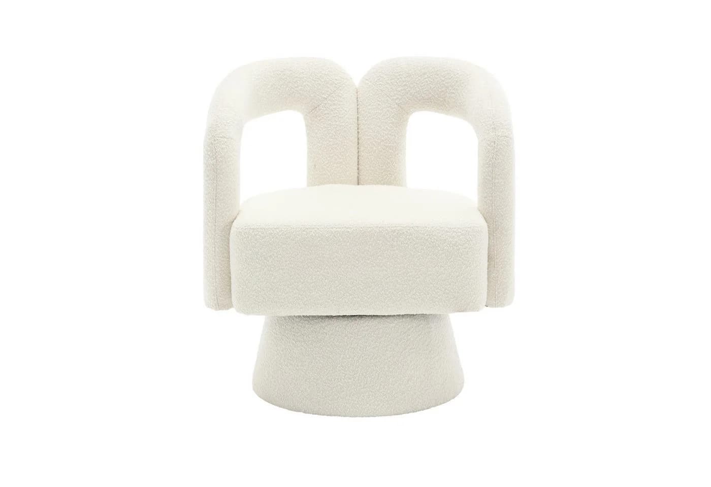 KLAM HOME Drehstuhl 360-Grad-Schwenk Cuddle-Fass Bürostuhl Beige - Bild 2