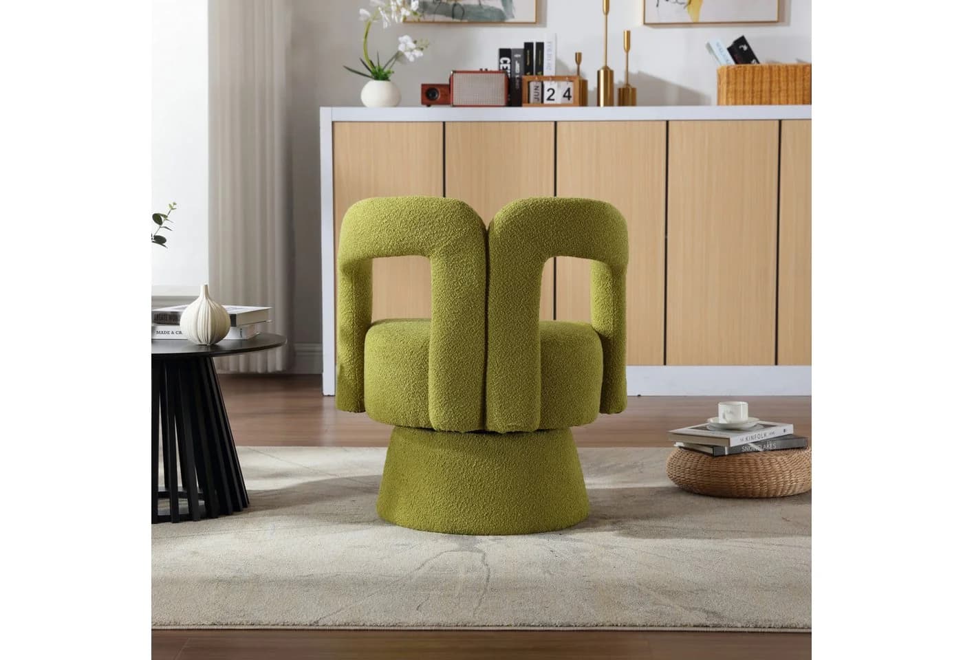 KLAM HOME Drehstuhl 360-Grad-Schwenk Cuddle-Fass Mintgrün - Bild 4