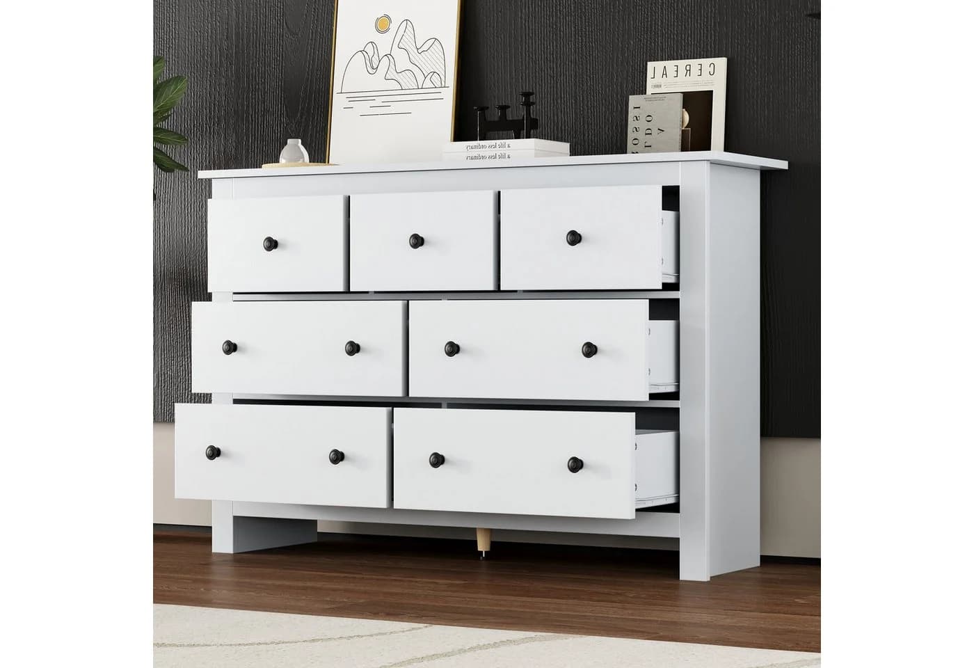 KLAM HOME Sideboard Weiß Modern - Bild 3