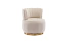 KLAM HOME Moderner 360-Grad-Drehstuhl aus Teddy/Samt Beige Bild 2