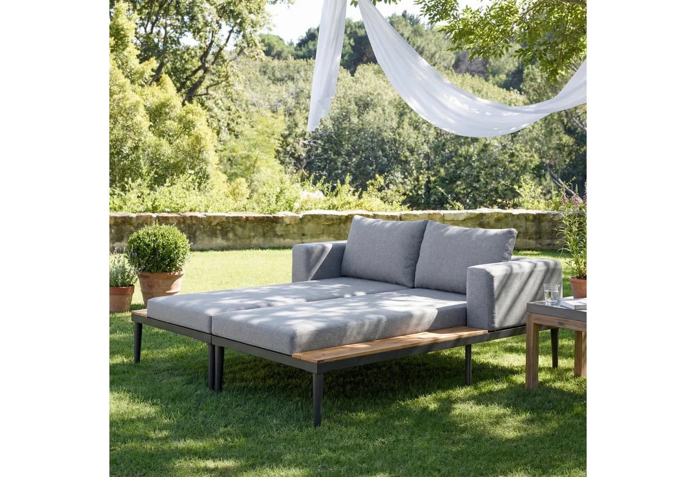 KLAM HOME Multifunktionales Outdoor Sofa mit Ablageflächen - Bild 2