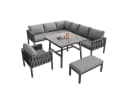 KLAM HOME Gartenlounge-Set 5-tlg. Grau Seilgartenmöbel mit Ecksofa Bild 1