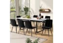 KLAM HOME Esstisch 140/180x80x75cm Weiße MDF-Tischplatte Marmormuster Metallgestell Bild 3