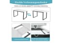 KLAM HOME Esstisch 140/180x80x75cm Weiße MDF-Tischplatte Marmormuster Metallgestell Bild 4