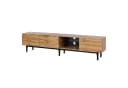 KLAM HOME Lowboard Wildeiche Schwarz TV-Schrank 175x31x41 cm Bild 2