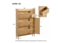KLAM HOME Schuhschrank Rattan 3 Türen 1 Schublade Massivholzbeine Bild 4