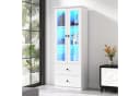 KLAM HOME Vitrine Modern Weiß Matt mit LED & USB Bild 2