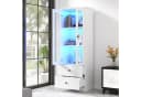 KLAM HOME Vitrine Modern Weiß Matt mit LED & USB Bild 4